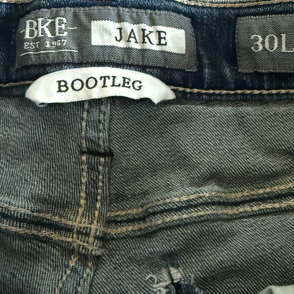 BKE Men's 30L Jake Bootleg Dark Wash Blue jeans - Picture 3 of 4